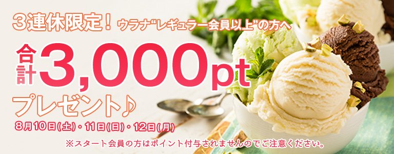 8月1,000PTキャンペーン